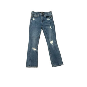 Judy Blue Size 1/25 Capri Fit Distressed Blue Denim Jean Stretch JB78100